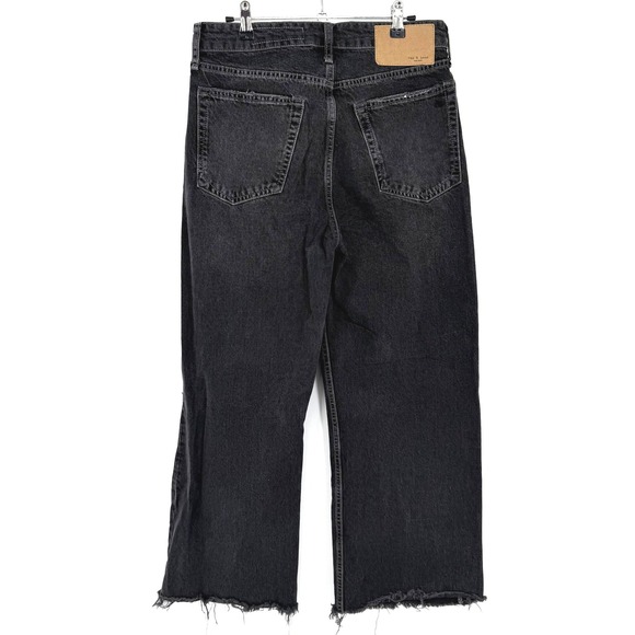 rag & bone Black Wide Leg Flare Jeans - Picture 3 of 14
